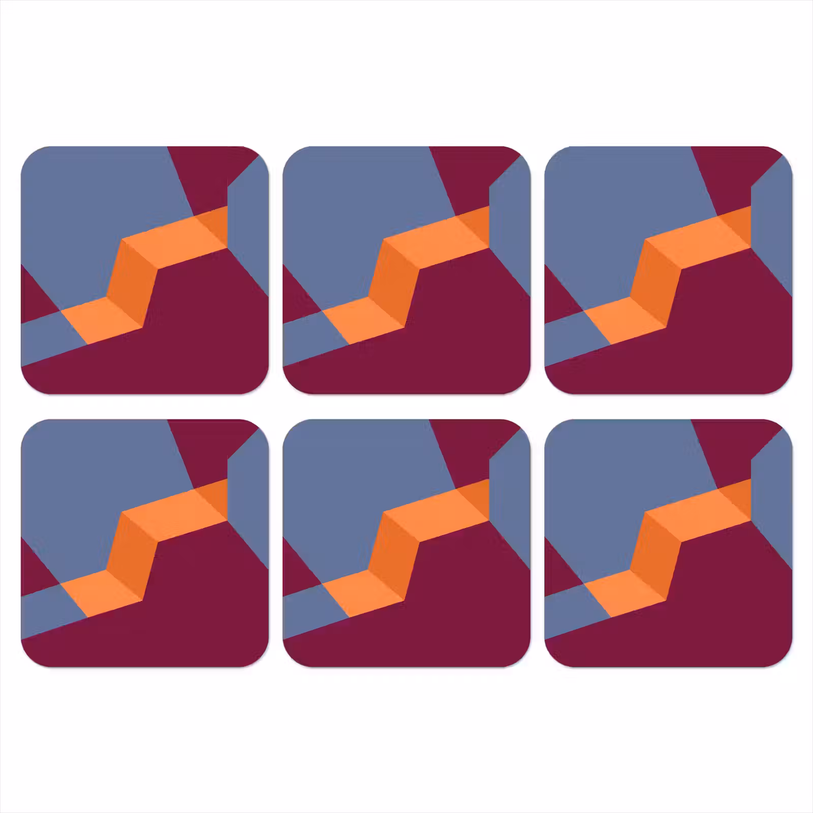 Onderzetter​ - Abstract - Vormen - Modern - Blauw - Oranje — 1