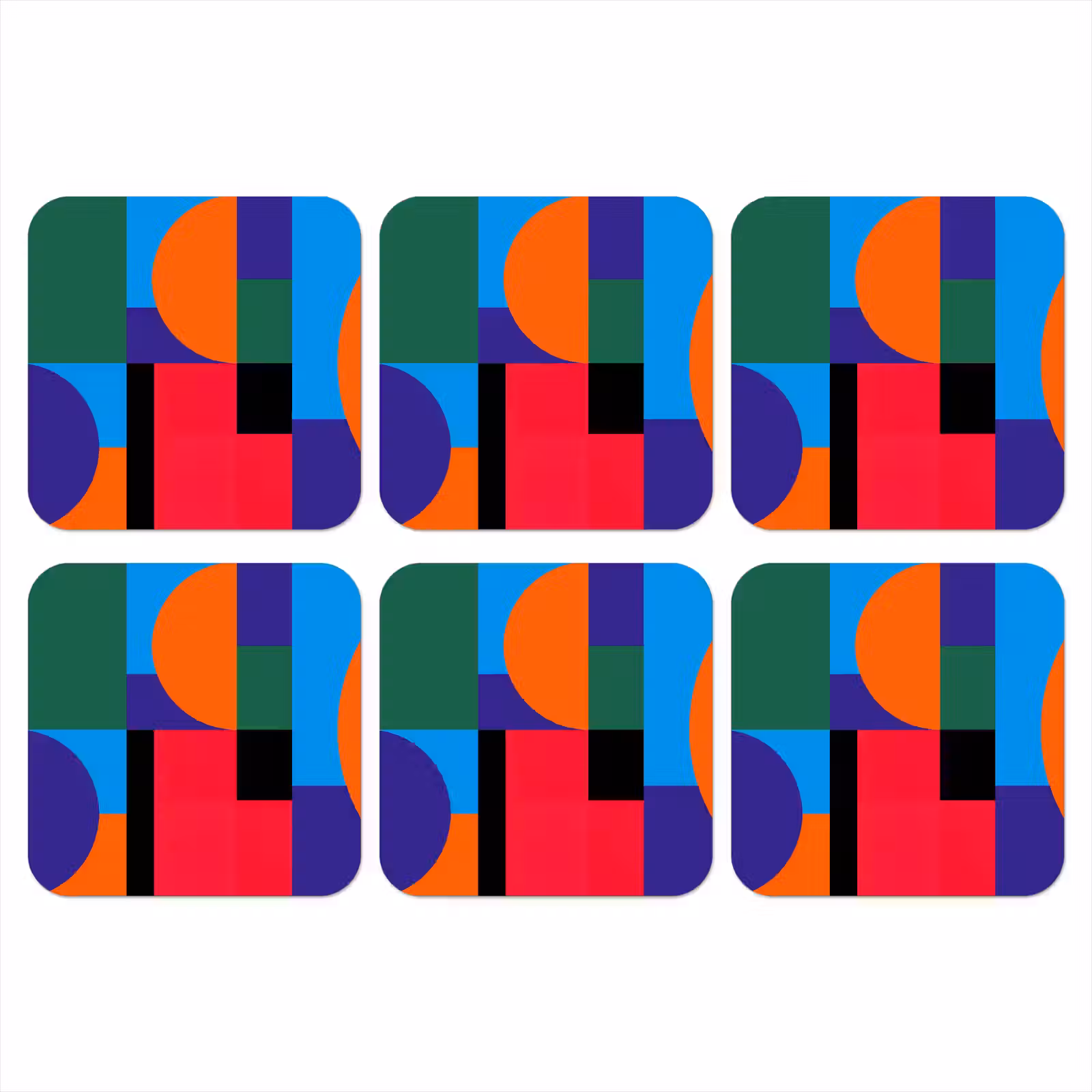 Onderzetter​ - Geometrisch - Abstract - Vormen - Kleurrijk - Modern — 1