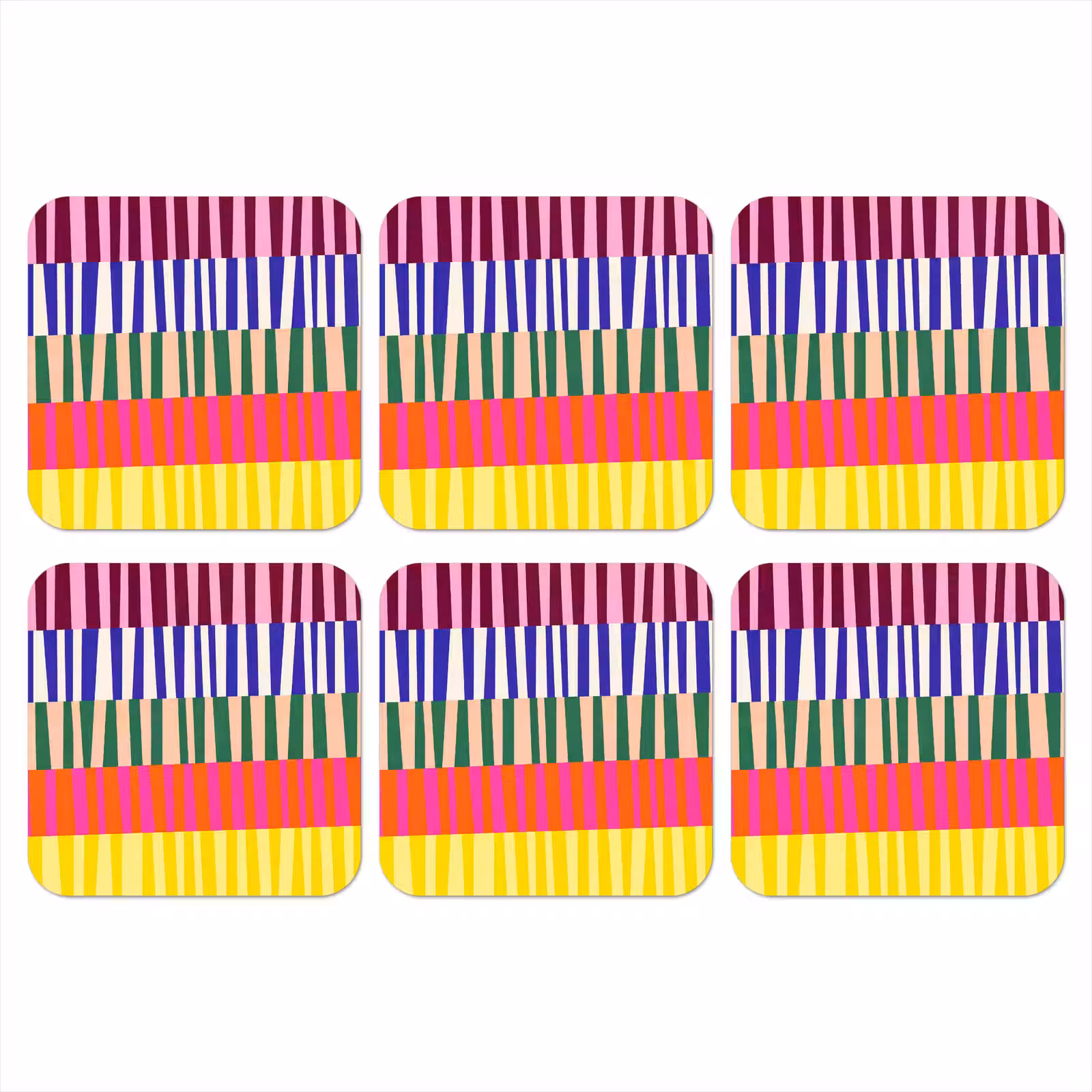 Onderzetter​ - Patroon - Strepen - Abstract - Modern - Kleurrijk — 1