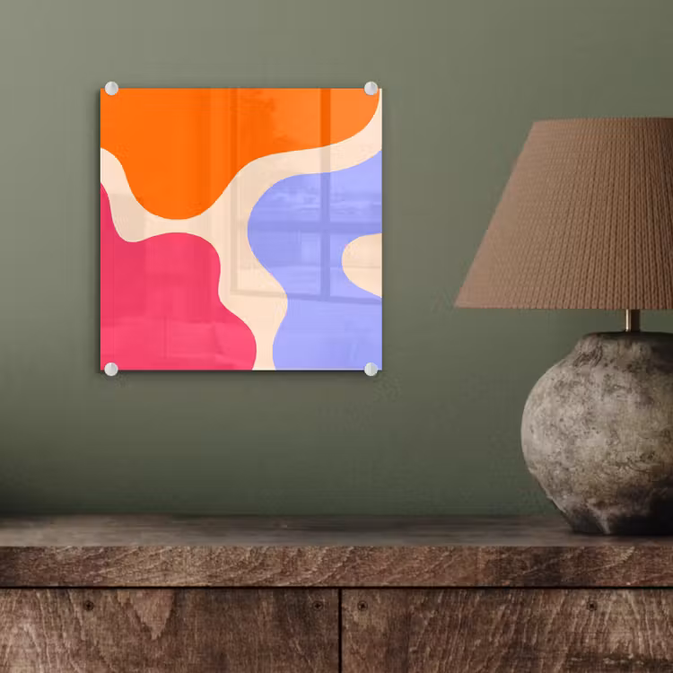 Glas schilderij - Abstract - Organische vormen - Design - Modern - Kleurrijk — 4