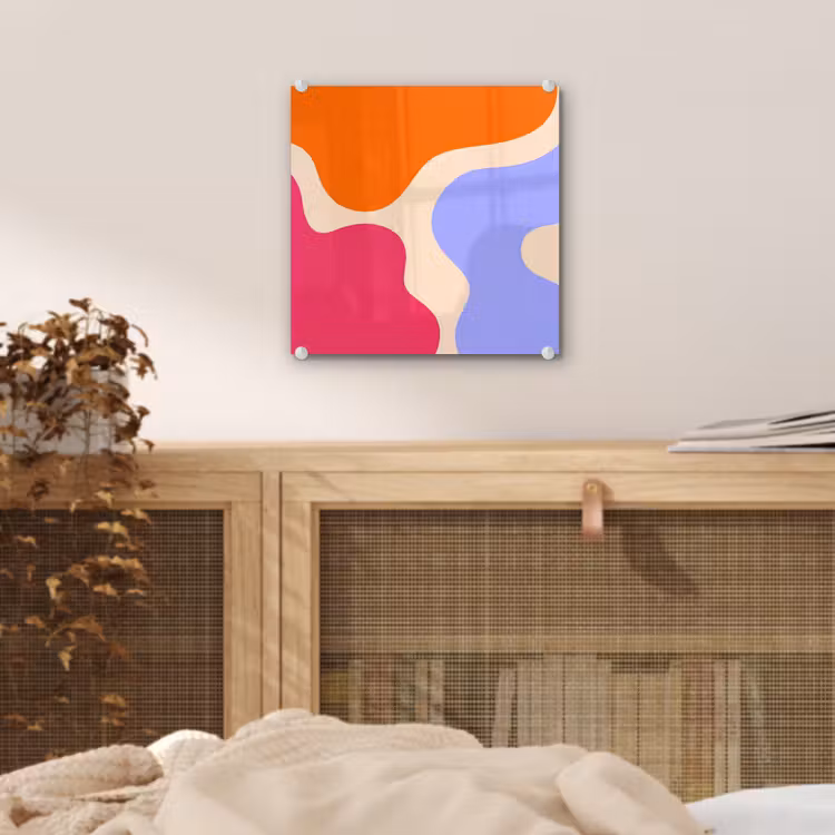 Glas schilderij - Abstract - Organische vormen - Design - Modern - Kleurrijk — 5