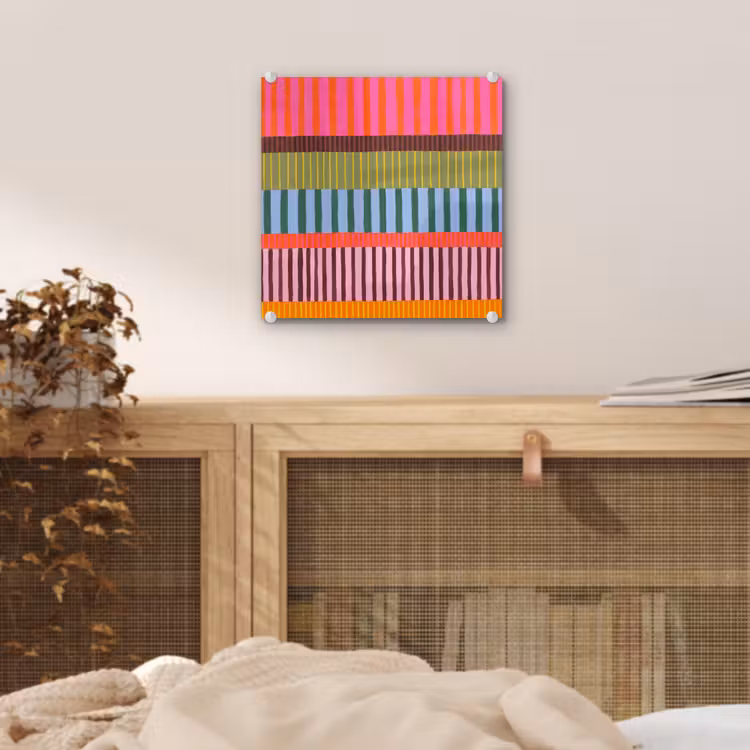 Glas schilderij - Abstract - Strepen - Modern - Kleurrijk - Kunst — 5