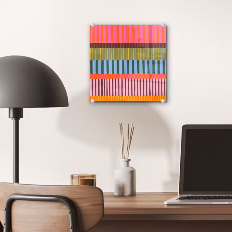 Glas schilderij - Abstract - Strepen - Modern - Kleurrijk - Kunst — 7