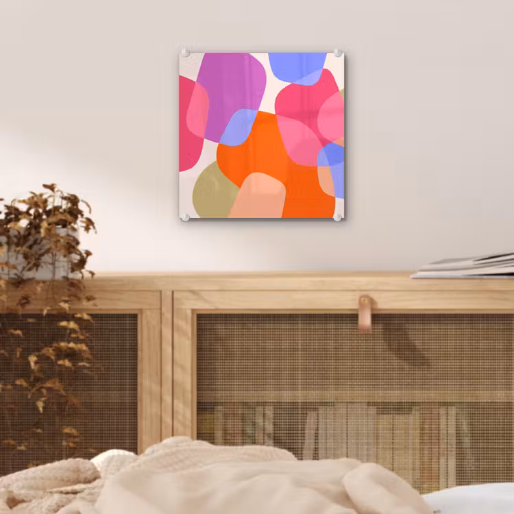 Glas schilderij - Abstract - Vormen - Modern - Kleurrijk — 5