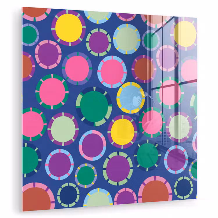 Glas schilderij - Patroon - Cirkels - Abstract - Kleurrijk — 1