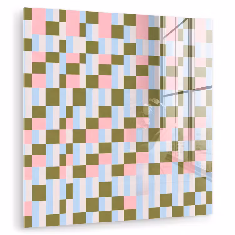 Glas schilderij - Patroon - Geometrisch - Abstract - Kleurrijk - Modern — 1