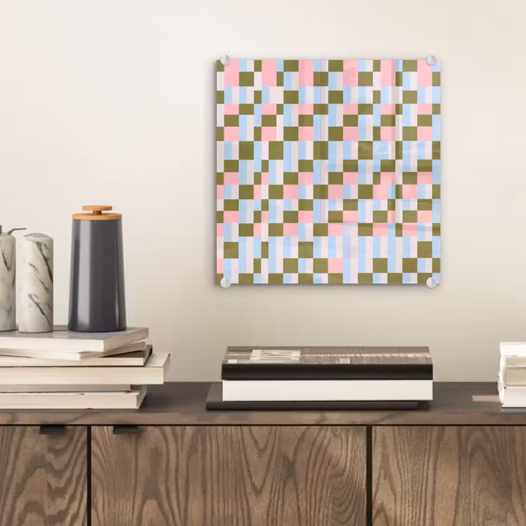 Glas schilderij - Patroon - Geometrisch - Abstract - Kleurrijk - Modern — 2