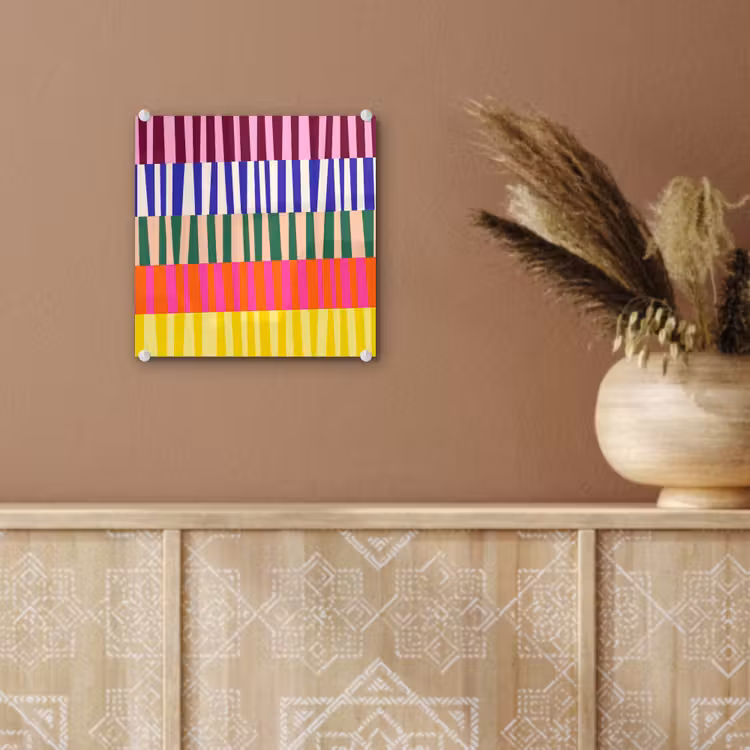 Glas schilderij - Patroon - Strepen - Abstract - Modern - Kleurrijk — 6