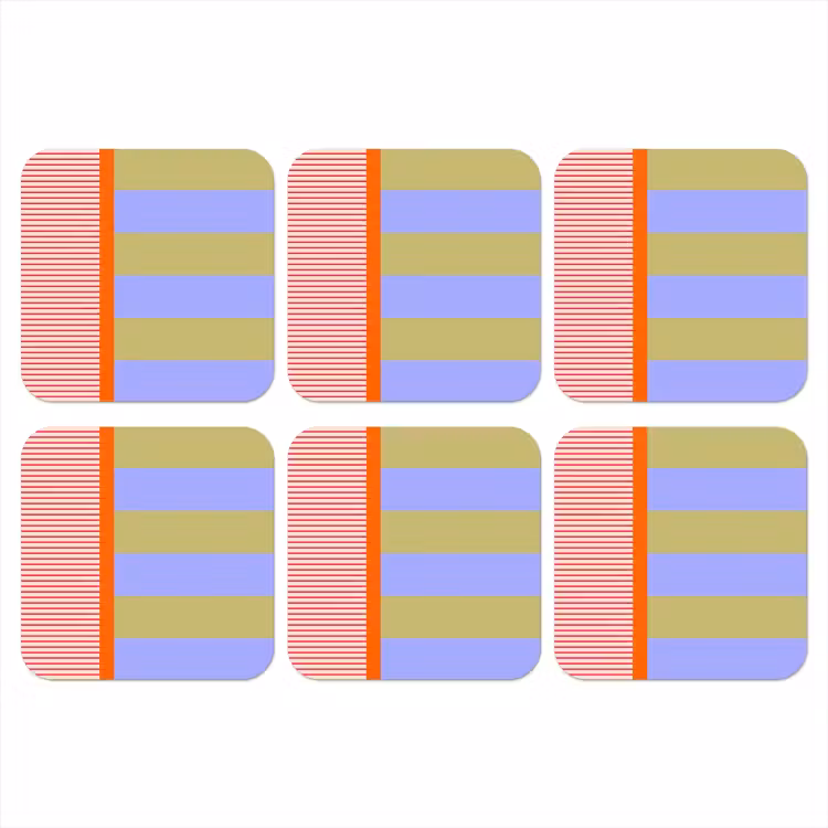 Onderzetter​ - Abstract - Geometrie - Strepen - Blokken - Rood — 1