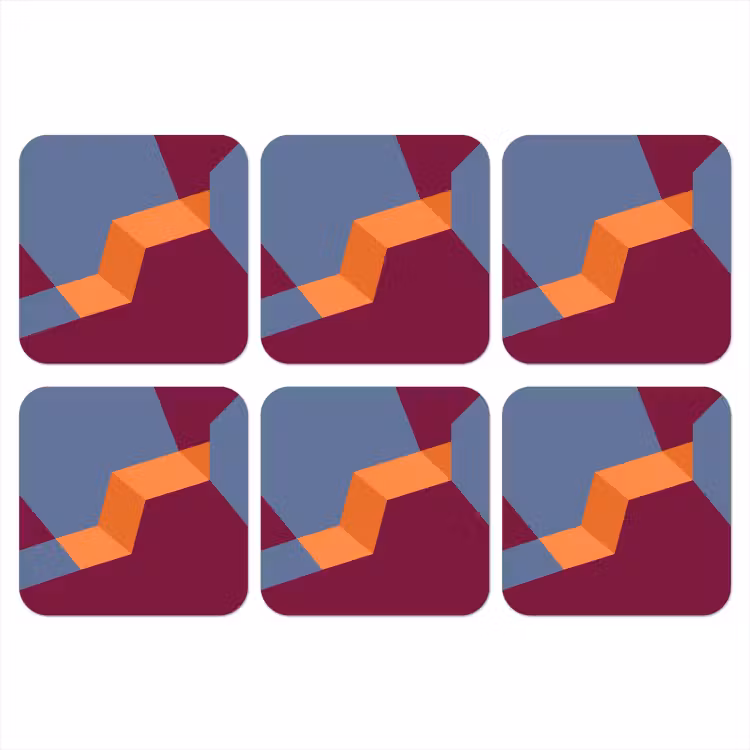Onderzetter​ - Abstract - Vormen - Modern - Blauw - Oranje — 1