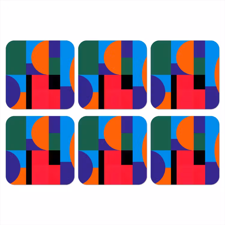 Onderzetter​ - Geometrisch - Abstract - Vormen - Kleurrijk - Modern — 1