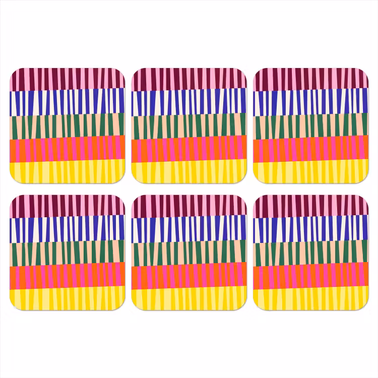 Onderzetter​ - Patroon - Strepen - Abstract - Modern - Kleurrijk — 1