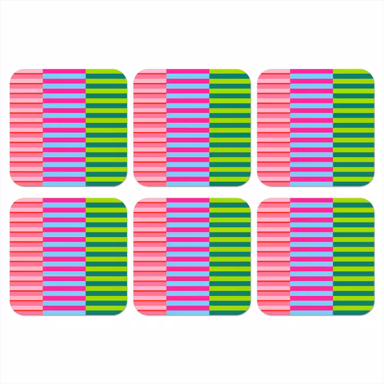Onderzetter​ - Patroon - Strepen - Modern - Abstract - Kleurrijk — 1