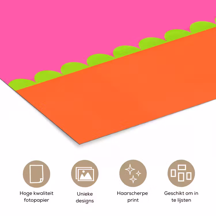 Poster - Abstract - Geometrisch - Kleurblokken - Roze - Oranje — 5