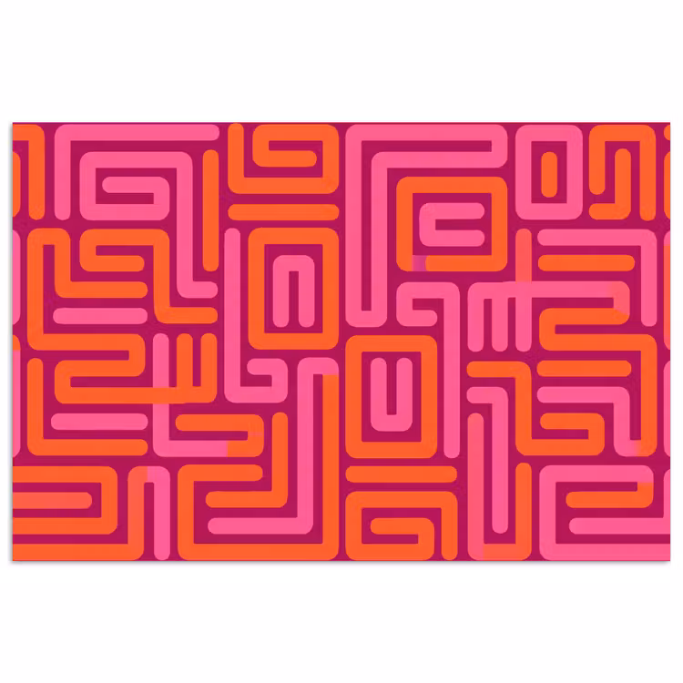 Poster - Abstract - Patroon - Lijnen - Roze - Oranje — 1