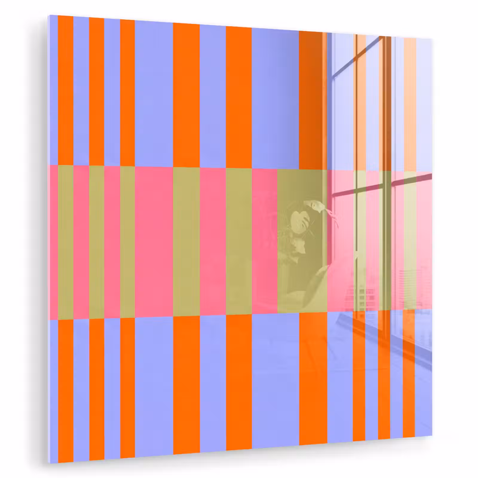 Glas schilderij - Abstract - Patroon - Geometrisch - Kleurrijk - Modern — 1