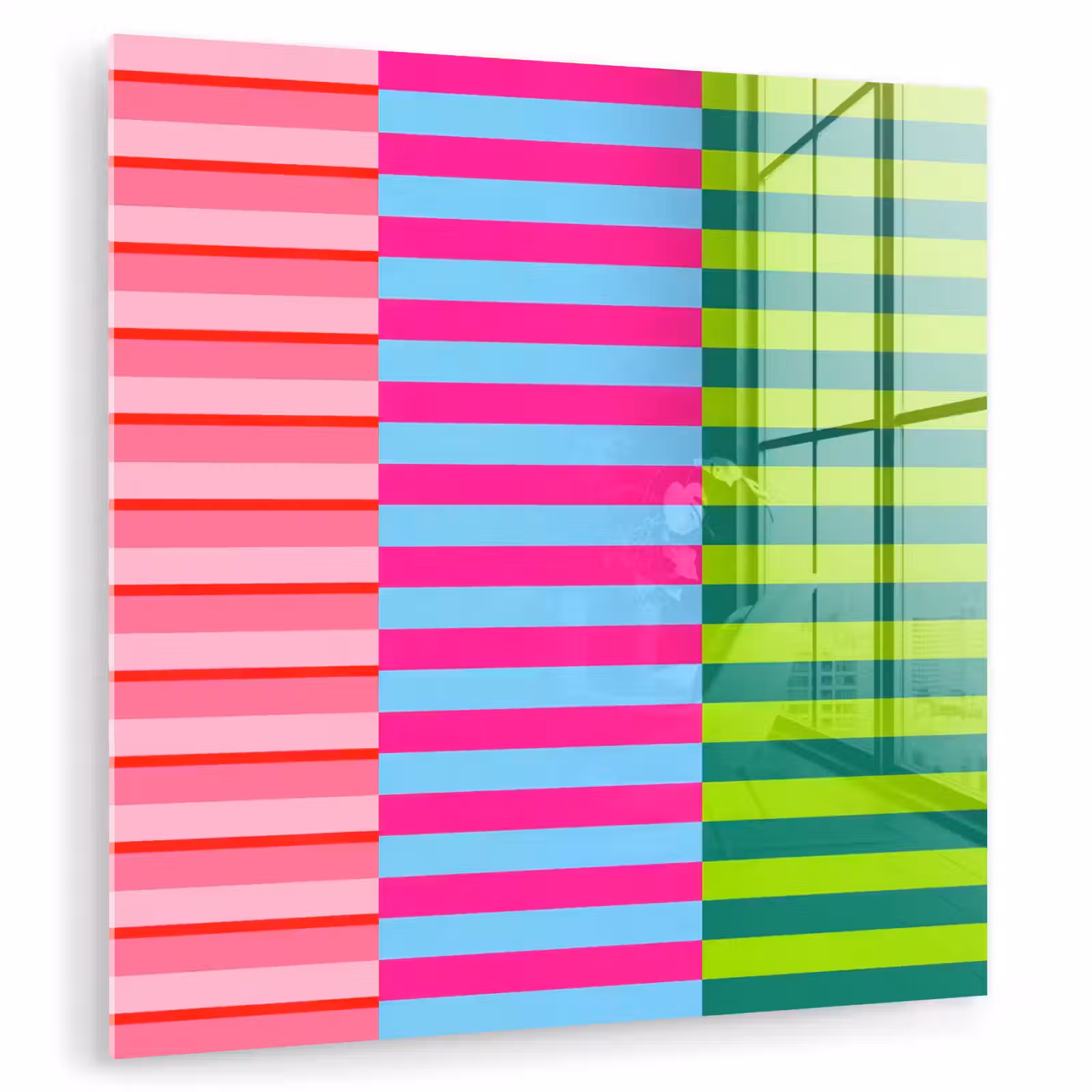 Glas schilderij - Patroon - Strepen - Modern - Abstract - Kleurrijk — 1