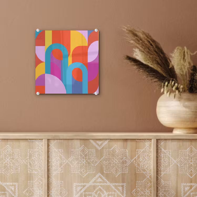 Glas schilderij - Abstract - Geometrie - Kleurrijk - Modern - Kunst — 6