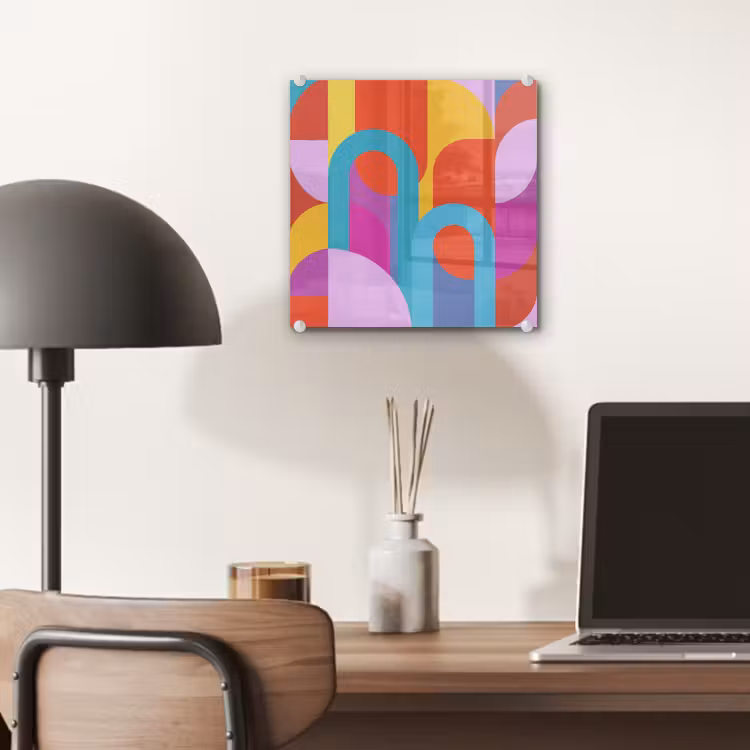 Glas schilderij - Abstract - Geometrie - Kleurrijk - Modern - Kunst — 7