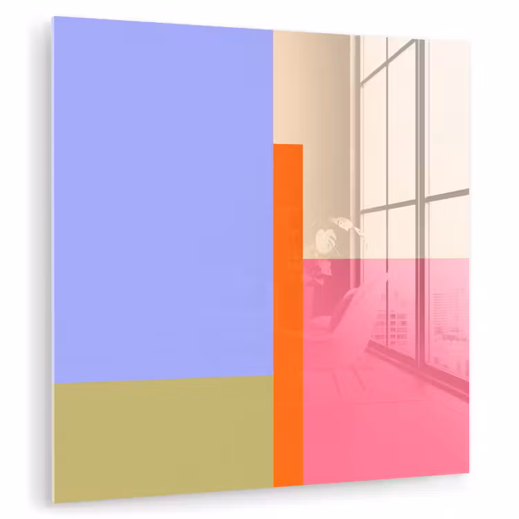 Glas schilderij - Abstract - Geometrie - Kunst - Modern - Kleurrijk — 1