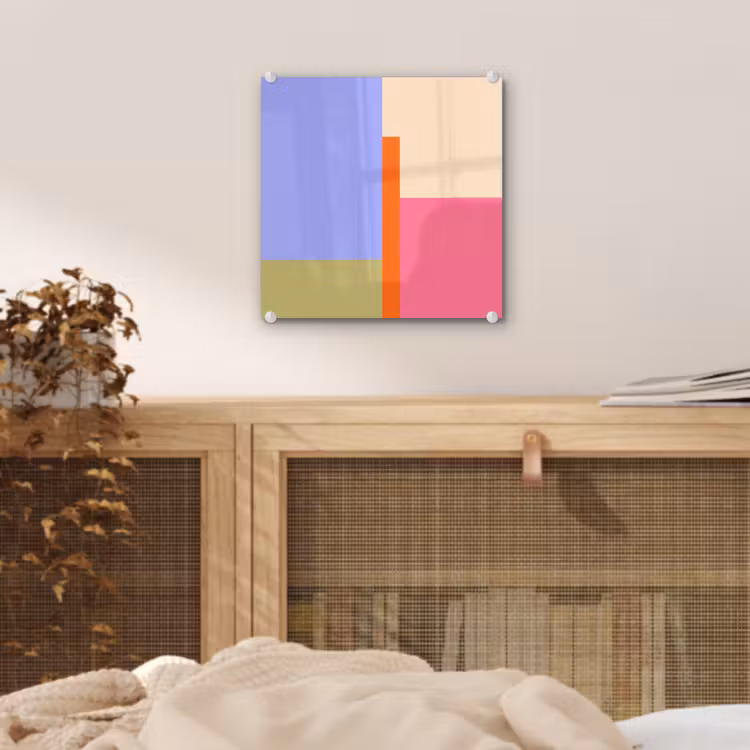 Glas schilderij - Abstract - Geometrie - Kunst - Modern - Kleurrijk — 5