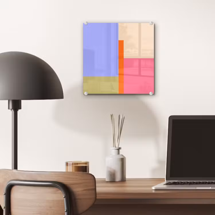 Glas schilderij - Abstract - Geometrie - Kunst - Modern - Kleurrijk — 7