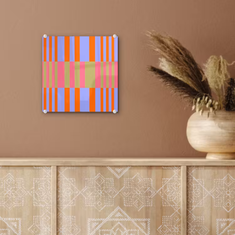 Glas schilderij - Abstract - Patroon - Geometrisch - Kleurrijk - Modern — 6
