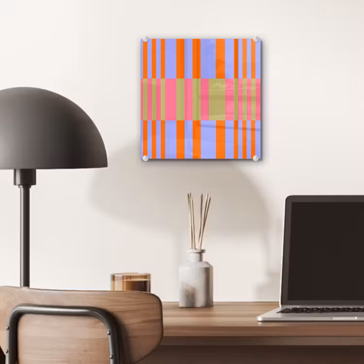 Glas schilderij - Abstract - Patroon - Geometrisch - Kleurrijk - Modern — 7