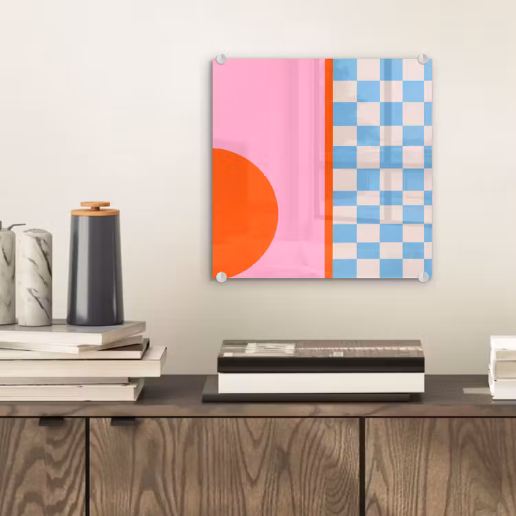 Glas schilderij - Abstract - Vormen - Geometrisch - Modern - Kleurrijk — 2
