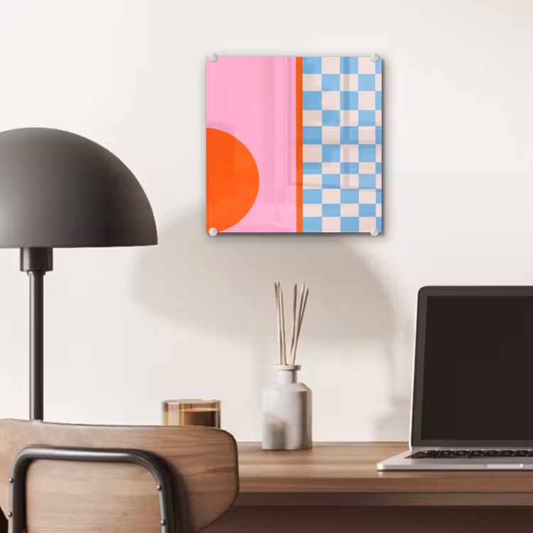 Glas schilderij - Abstract - Vormen - Geometrisch - Modern - Kleurrijk — 7