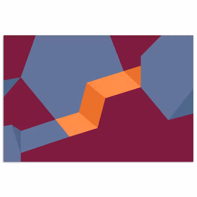 Poster - Abstract - Vormen - Modern - Blauw - Oranje — 1
