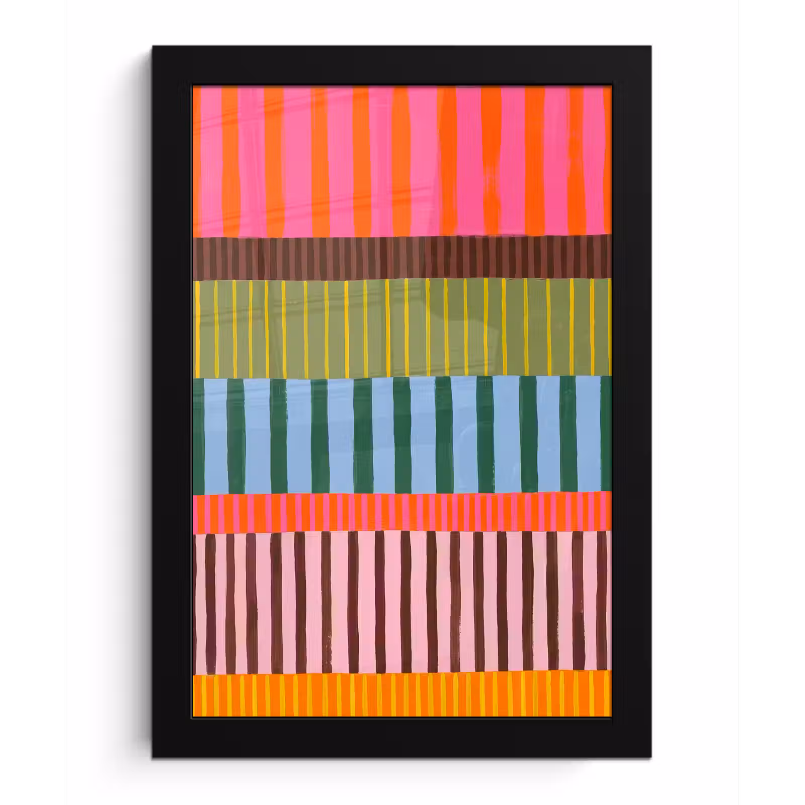 Poster met lijst - Abstract - Strepen - Modern - Kleurrijk - Kunst — 1