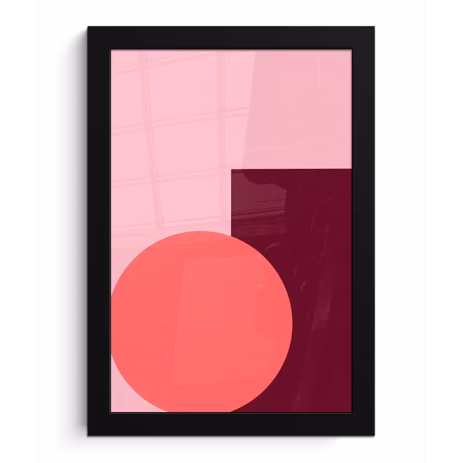 Poster met lijst - Abstract - Vormen - Roze - Modern - Design — 1