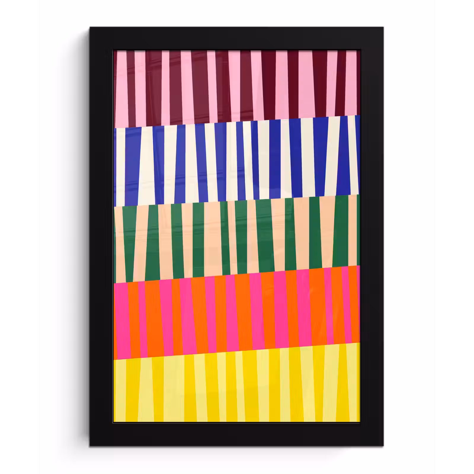 Poster met lijst - Patroon - Strepen - Abstract - Modern - Kleurrijk — 1