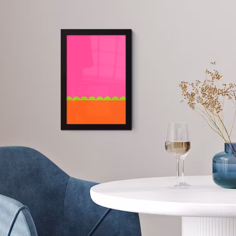 Poster met lijst - Abstract - Geometrisch - Kleurblokken - Roze - Oranje — 4