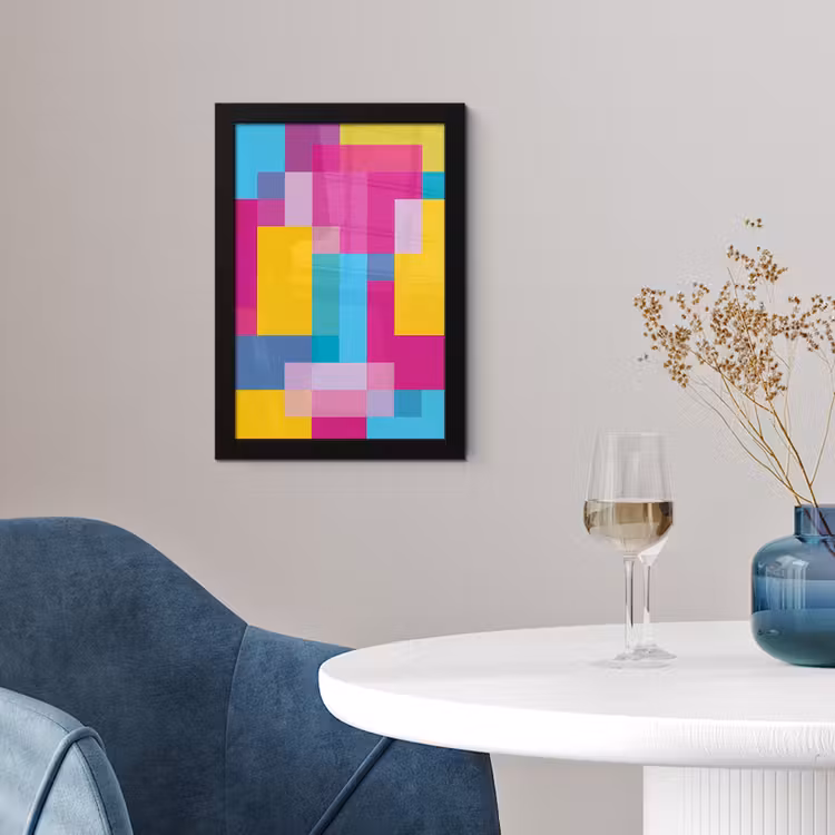 Poster met lijst - Abstract - Geometrisch - Kunst - Kleurrijk - Modern — 4