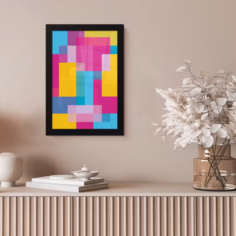 Poster met lijst - Abstract - Geometrisch - Kunst - Kleurrijk - Modern — 5