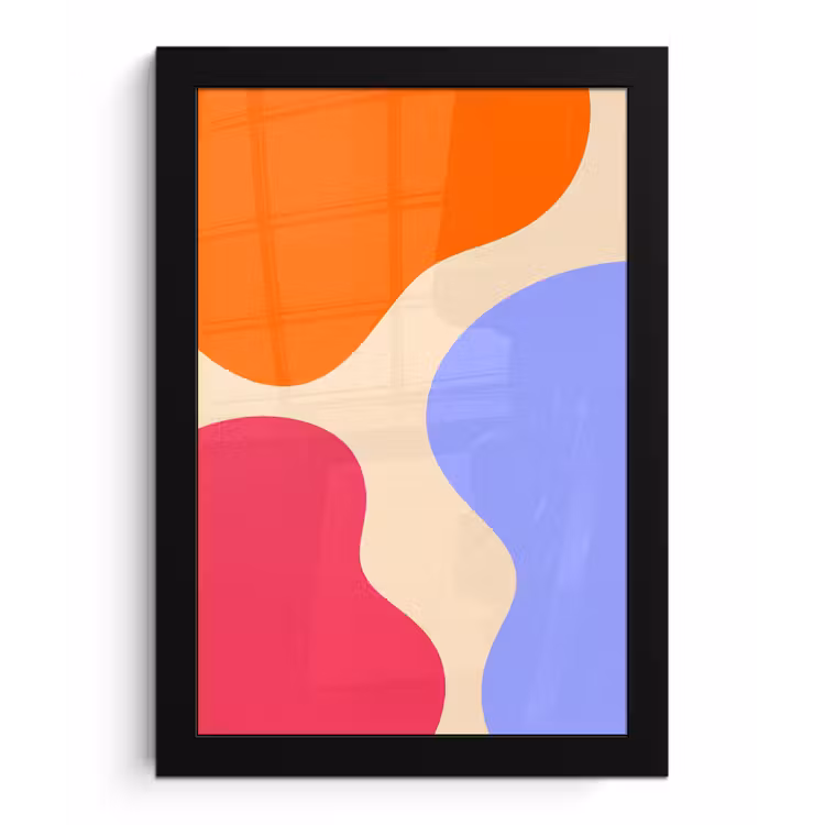 Poster met lijst - Abstract - Organische vormen - Design - Modern - Kleurrijk — 1