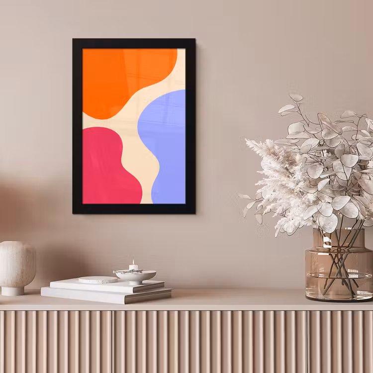 Poster met lijst - Abstract - Organische vormen - Design - Modern - Kleurrijk — 5
