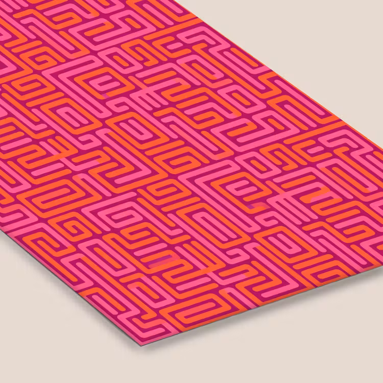 Poster met lijst - Abstract - Patroon - Lijnen - Roze - Oranje — 7