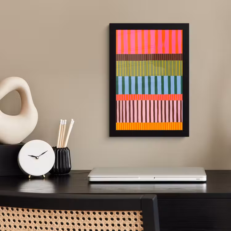 Poster met lijst - Abstract - Strepen - Modern - Kleurrijk - Kunst — 2