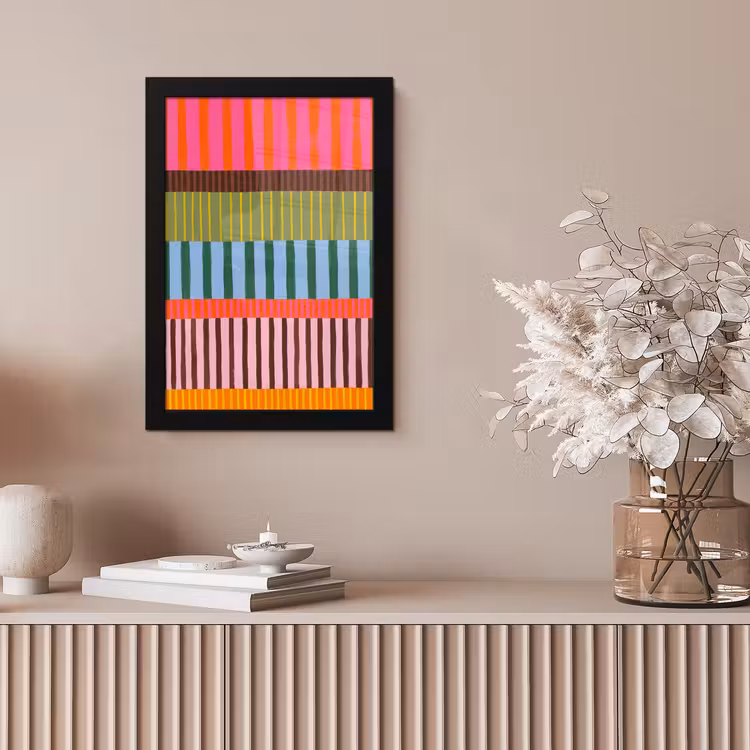 Poster met lijst - Abstract - Strepen - Modern - Kleurrijk - Kunst — 5