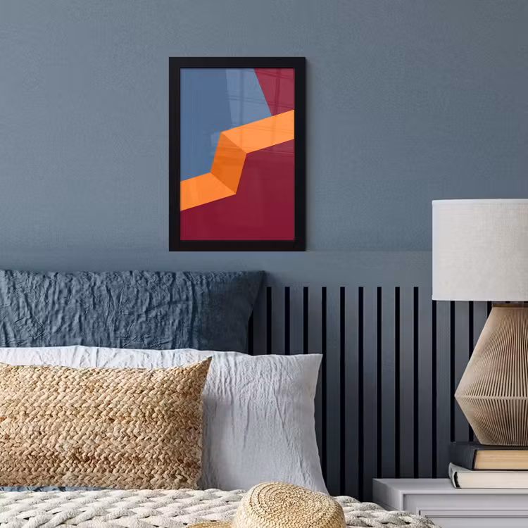 Poster met lijst - Abstract - Vormen - Modern - Blauw - Oranje — 3