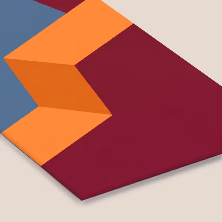 Poster met lijst - Abstract - Vormen - Modern - Blauw - Oranje — 7