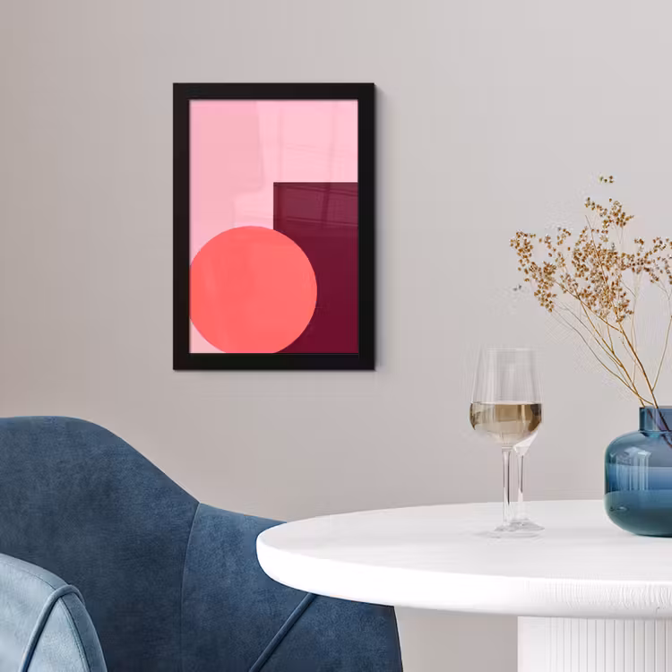 Poster met lijst - Abstract - Vormen - Roze - Modern - Design — 4