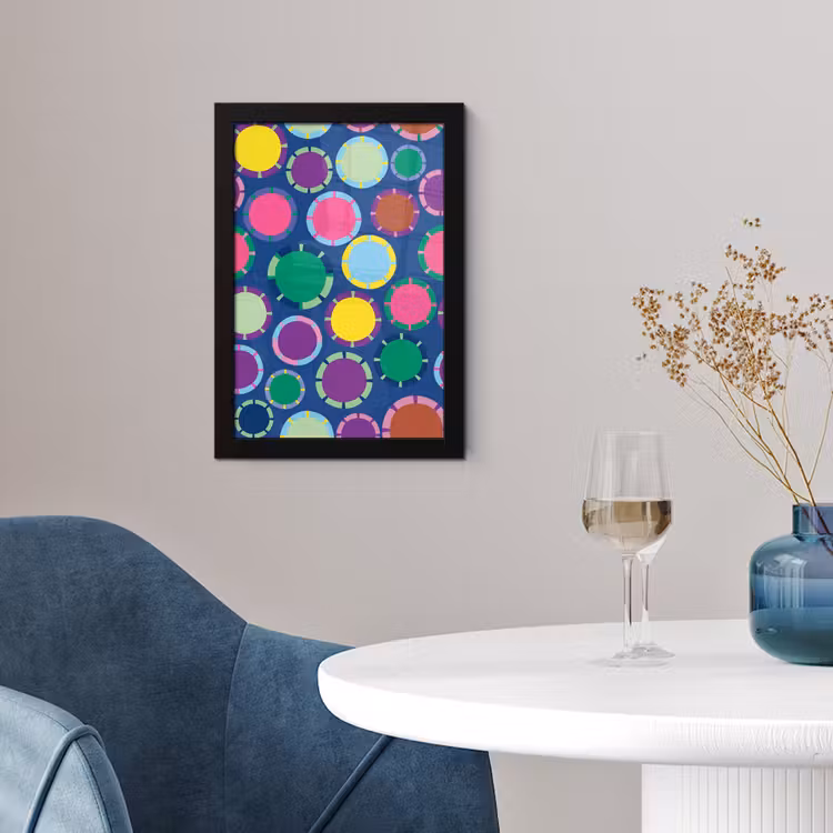 Poster met lijst - Patroon - Cirkels - Abstract - Kleurrijk — 4