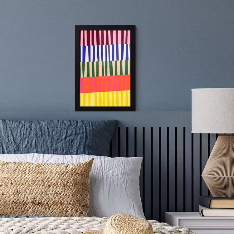 Poster met lijst - Patroon - Strepen - Abstract - Modern - Kleurrijk — 3