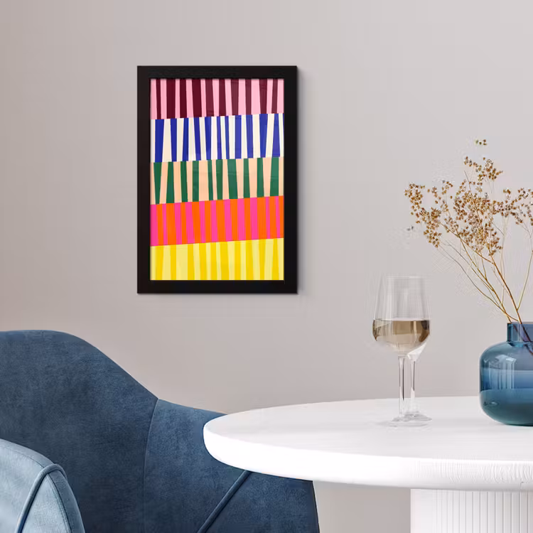 Poster met lijst - Patroon - Strepen - Abstract - Modern - Kleurrijk — 4