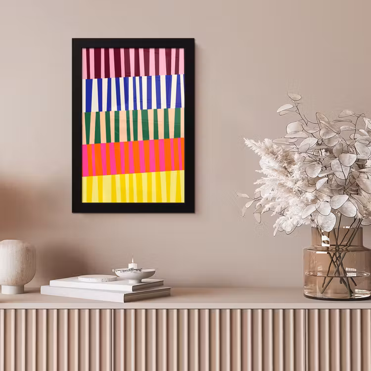 Poster met lijst - Patroon - Strepen - Abstract - Modern - Kleurrijk — 5