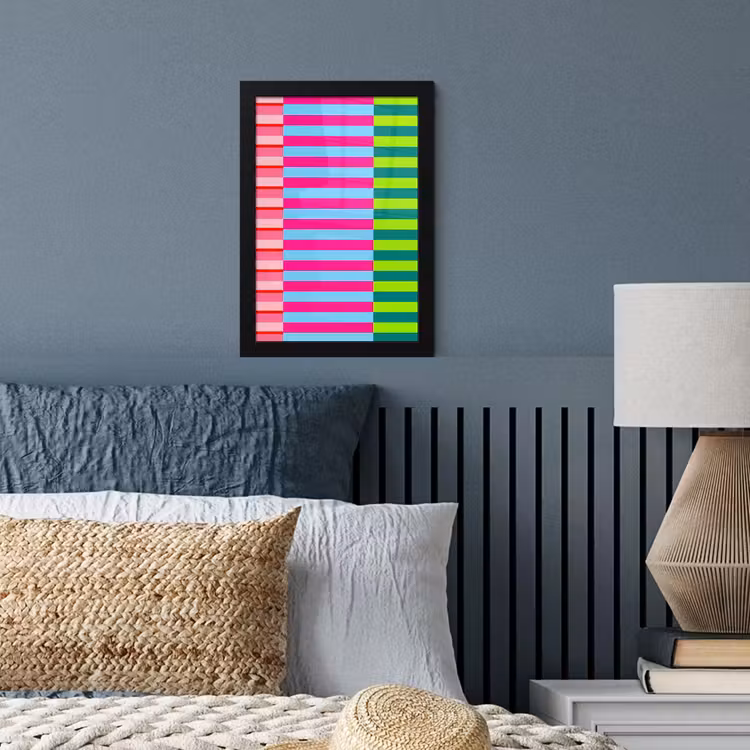 Poster met lijst - Patroon - Strepen - Modern - Abstract - Kleurrijk — 3